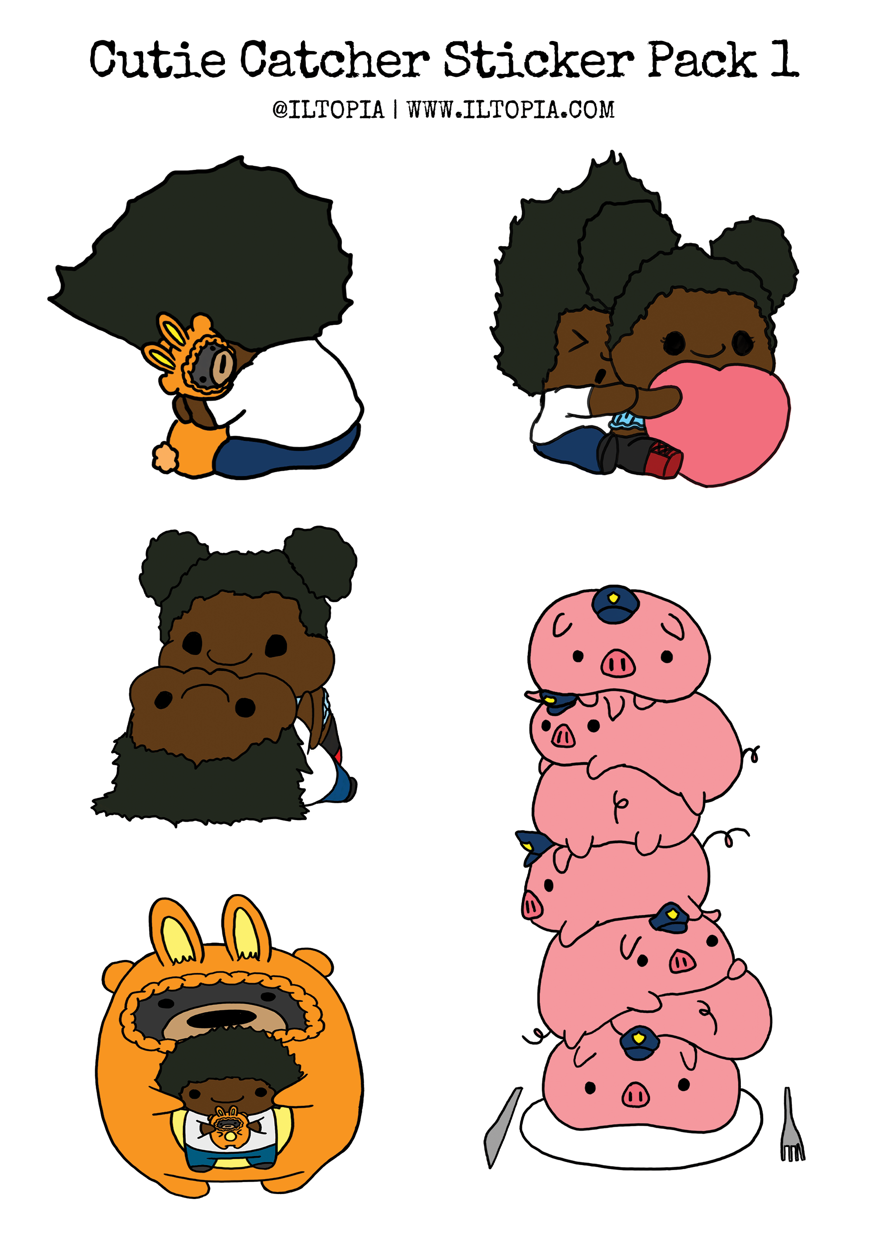 Cutie Catcher Sticker Pack #1