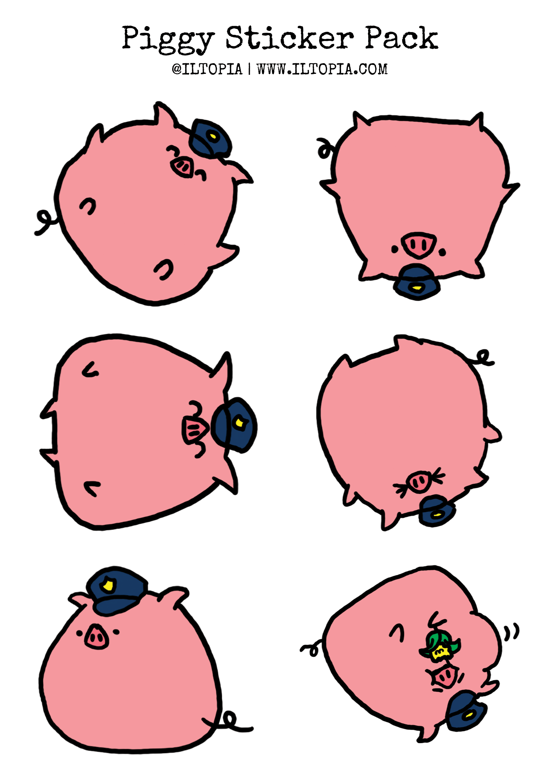 Piggy Sticker Pack – Iltopia Studios